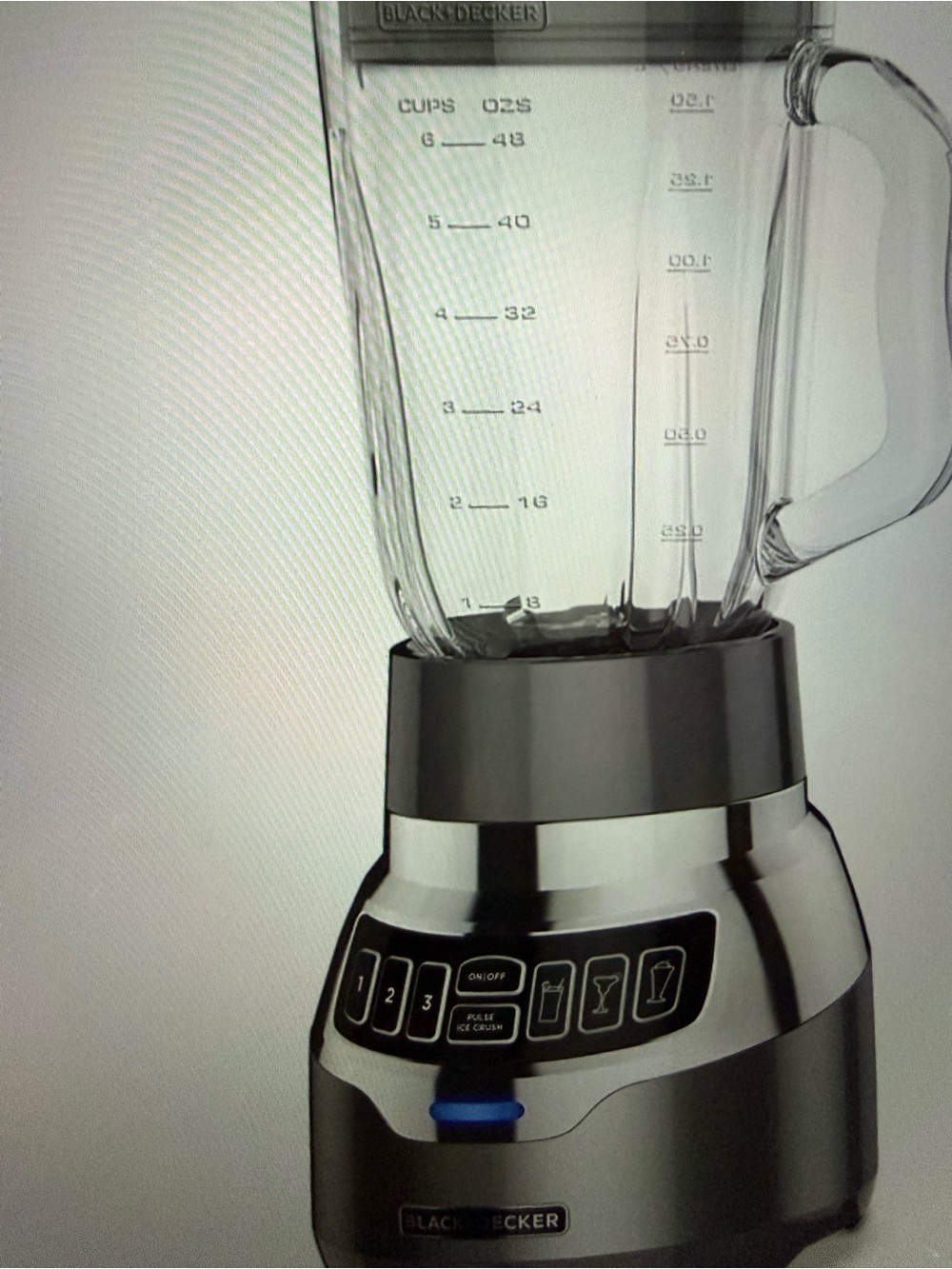 Black & Decker Silver and Clear Countertop Blender with Push-Button Controls